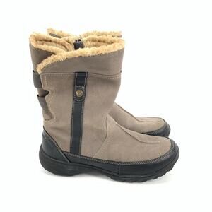 Clarks Tan and Black Heeled Boots